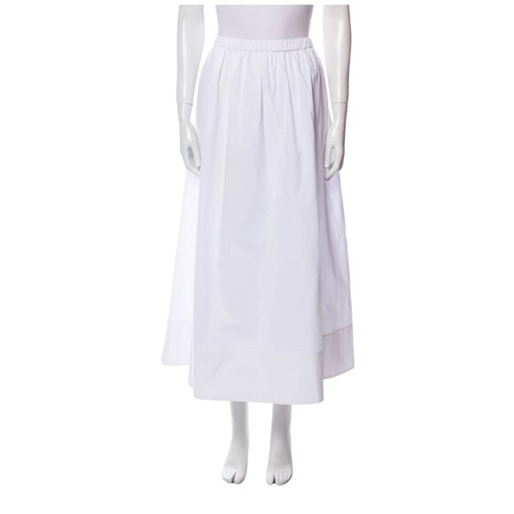 Jenni Kayne Lauren Maxi Skirt Womens XXL White Cotton Elastic High Rise Waist - Picture 3 of 13